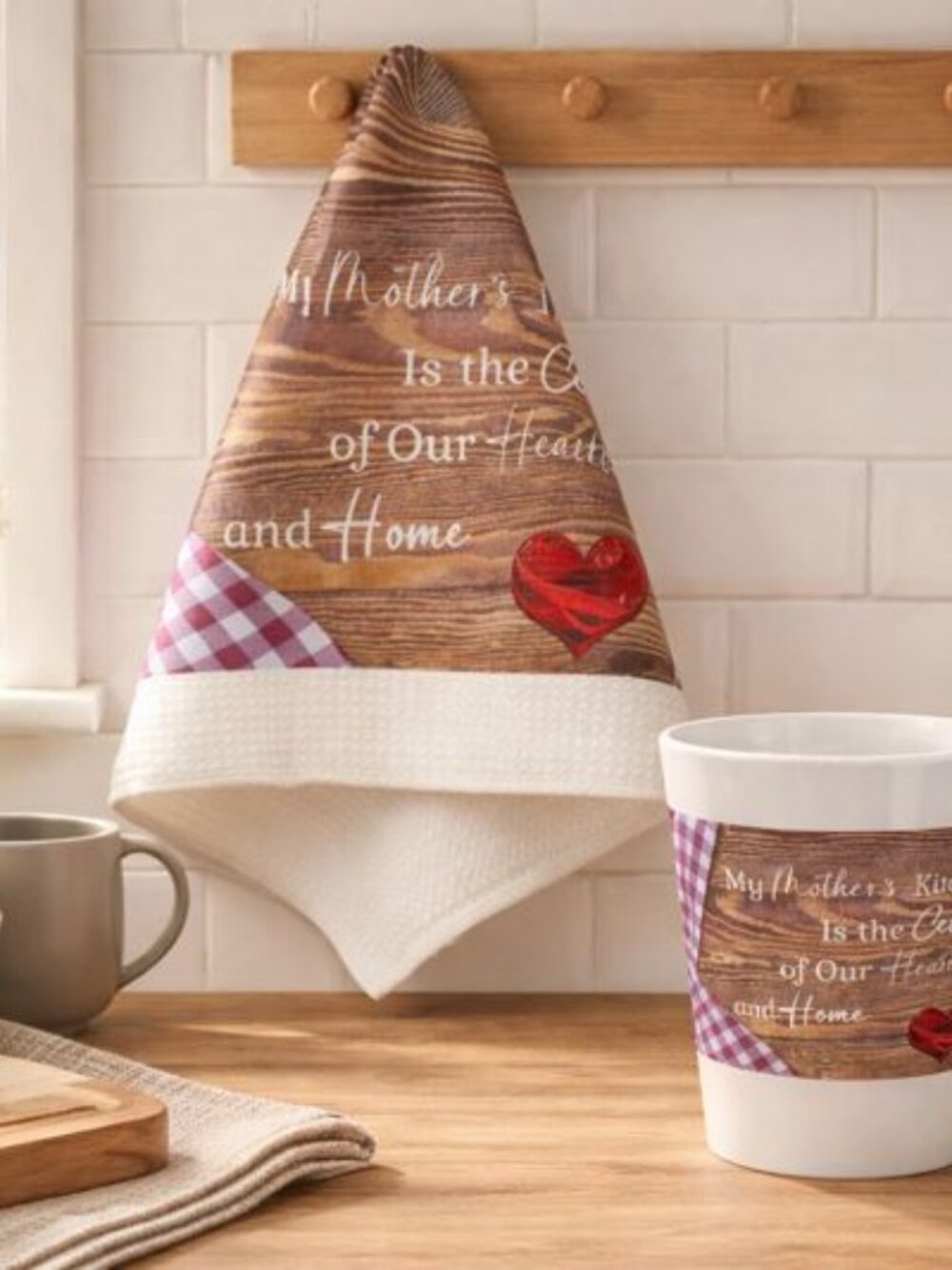 Kitchen Ensemble - Heart & Home Mother’s Kitchen Towel & Mug Gift Set | Mom Gift
